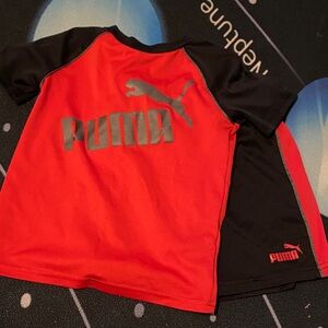 Puma Kids Red and Black Rashguard